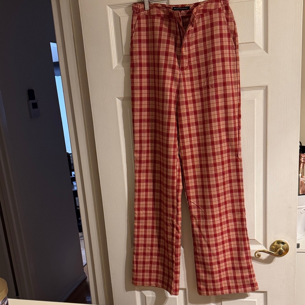 Brandy Melville Red Plaid Pants